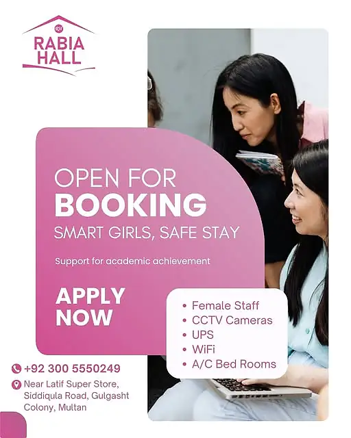 Rabia Hall – open for booking: smart girls, safe stay
